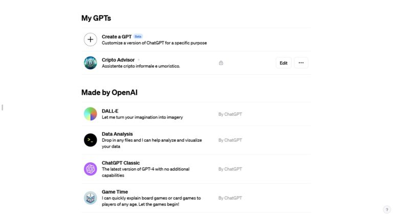 GPTs-ChatGPT-Esplora GPT-My GPTs